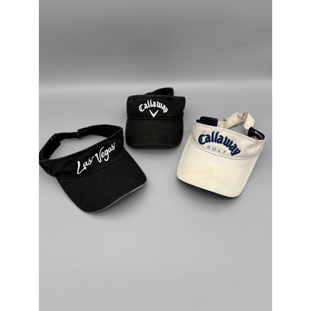 Golf Visors Lot of 3‎ Callaway Black & White & Fusion Technology Outdoor Wear